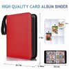 9 Pocket Trading Card Binder, 900 Pockets Basketball Card Binder for MTG, Top loading Pockets Card Collector Album, PU Leather Card Collector Folder for Game Cards, Sports Cards (Red)