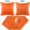 Thmyo 4-Pack 100% Cotton Comfortable Solid Decorative Throw Pillow Cases Square Cushion Cover Pillowcases Sublimation Blank Pillow Cover Halloween Fall Orange DIY Throw Pillowcase(18x18inch/45x45cm)