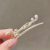 Gold Hair Clip Duckbill Clip Rhinestone Pearl Butterfly Alloy Hair Pins Women Hair Accessories(Pearls)，Clips and Barrettes，Hair Clips