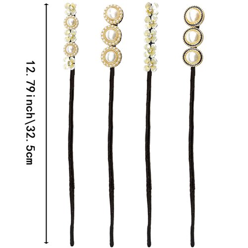 4 Pack Tie Dye Deft Hair Bun Reusable Quick Bun Hair Ties for Women Girls Thin Hair Donut Bun Maker