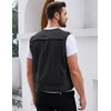 Gihuo Mens Fishing Vest Summer Outdoor Work Vest Utility Safari Travel Lightweight Sleeveless Jackets with Pockets（Black-M）