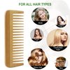 MRD Bamboo Wide Tooth Comb, Detangling Anti-Static Brush Natural Curly Wavy Dry Hair For Womens and Mens Hand Polished (1PCS)