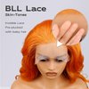 BLL Lace Front Ginger Wig, Body Wave Synthetic HD Lace Front Wigs 13x6 Pre-Plucked Glueless Wig Free Part Ginger Orange Lace Front Wigs For Black Women