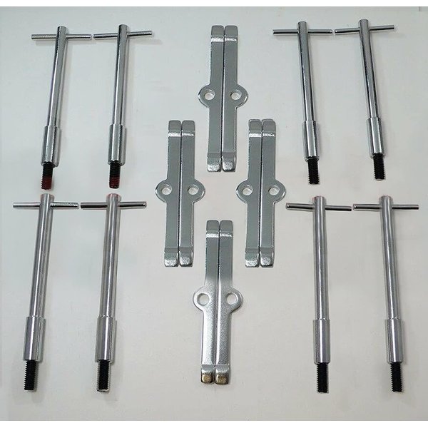 Valve Cover T-Bar Set of W/Chrome Valve Spreaders Set of 8 Silver