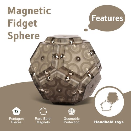 Black Fidget Spheres Toys for Teens,Fidget Toys Adults,12Pcs Pentagons Fidget Toys Packs,Quiet Travel Toys for Kids,Office Desk Toys Decor for Stress Relief,Sensory Toys Gifts for Teens and Kids
