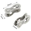 Hyamass 4 Pairs Bicycle Missing Link 12 Speed Chain Reusable Steel Bike Chain Link（Silver）