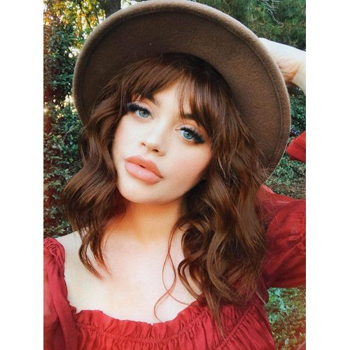 JOLNVCA Short Bob Wigs Curly Wig with Bangs for Women Girls Shoulder Length Wavy Wigs Heat Resistant Synthetic Colored Wig Daily Party Cosplay Wig 14 Inch T27/30#