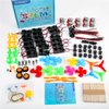 Sntieecr 276PCS DC Motor Kit, Mini Electric Circuit Kit for DIY Science Projects with Motors, LED Light, Vanes Propeller, AA Battery Holder, Plastic Gears, Gift for Kids