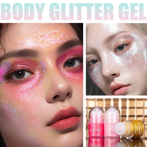 TIRDET Body Glitter Gel, Face Glitter Body Shimmer