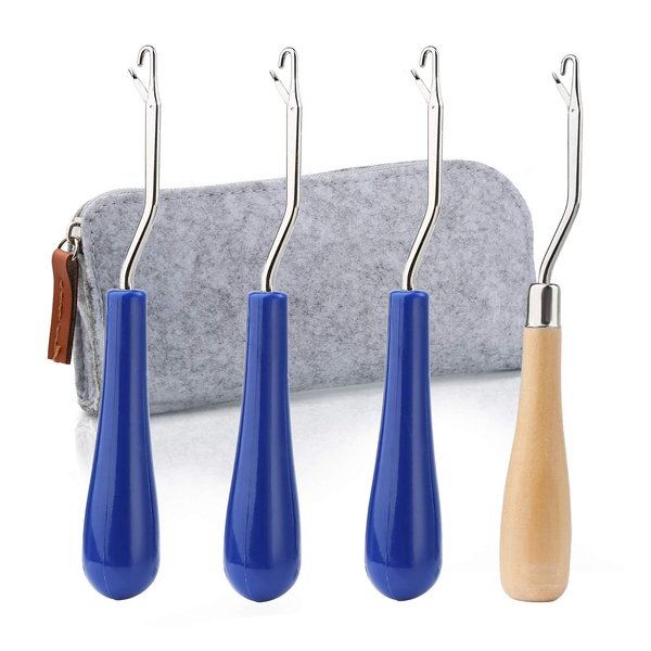 Latch Hook Set, Latch Hook Crochet Needle, Crochet Hook with Latch, Dreadlocks Crochet Hook Set, Latch Hook Crochet Needle, Bent Latch Hook for Carpet Making