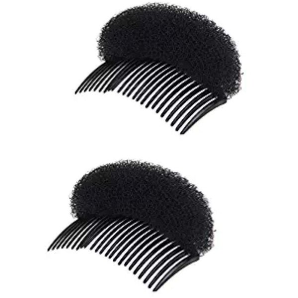 2PCS Women Lady Girl Magic Hair Styling Clip Do Beehive Hair Styler Tool Charming Bump It Up Volume Inserts Stick Bun Maker Hair Comb Hair Accessories (Black)