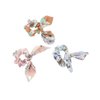 3pcs Fashion Bow Scrunchies for Women, Elastic Print Flower Scrunchies with Elastic Hair Ties Bands, Bowknot Floral Hair Rope Ribbons Ponytail Holder