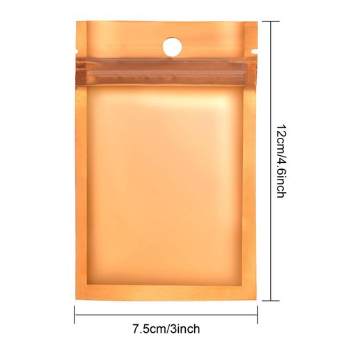 150 Packs Polyester Film Zip Lock Bags Aluminum Foil Bags Durable Double-Sided Metallic Foil Polyester Film Flat Bag 7.5 x 12 cm/ 3 x 4.7 Inch (Gold)