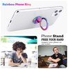 lenoup Rainbow Cell Phone Ring Stand Holder,Multicolor Ring Grip Kickstand,Iridescent 360 Rotation Metal Finger Ring for Phones,Pad