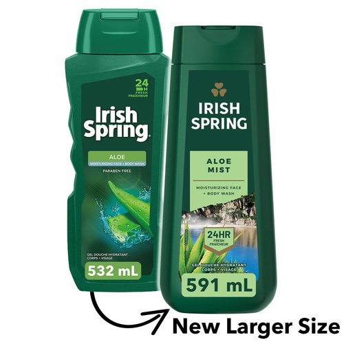 Irish Spring Aloe Mist Body Wash for Men, 591 mL