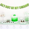 Get Out of My Swamp Banner, Swamp Decorations Pre-Assembled Housewarming Party Decorations Glittering Green Banner Gifts for Theme Birthday Party Supplies
