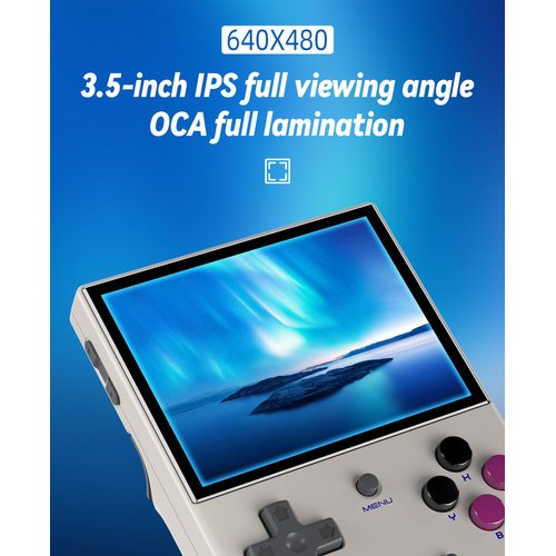 RG35XX Plus Retro Video Handheld Game Console Linux System 3.5 in IPS Screen Built-in 3300mAH Battery 64G TF Card Preinstalled 5500 Classic Games(RG35XX Plus Grey New)