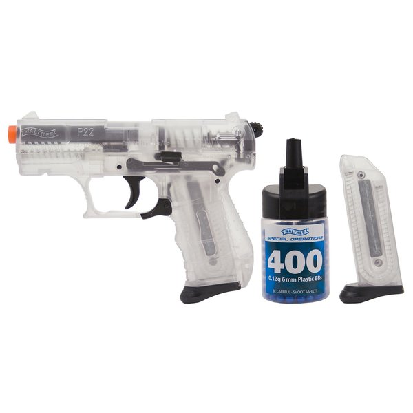 Elite Force Walther P22 Spring Powered 6mm BB Pistol Airsoft Gun, Clear