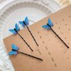 DIYstore 24 Pcs Blue Butterfly Hair Clips Mini Bangs Clips Non-Slip Hair Clips Barrette Clip Hair Accessories for Girls and Women
