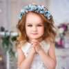 Campsis Girls Headpiece Flower Headbands Pearl Communion Hair Accessories Crystal Girls Birthday Photography Hair Band for Women and Girls(Blue)