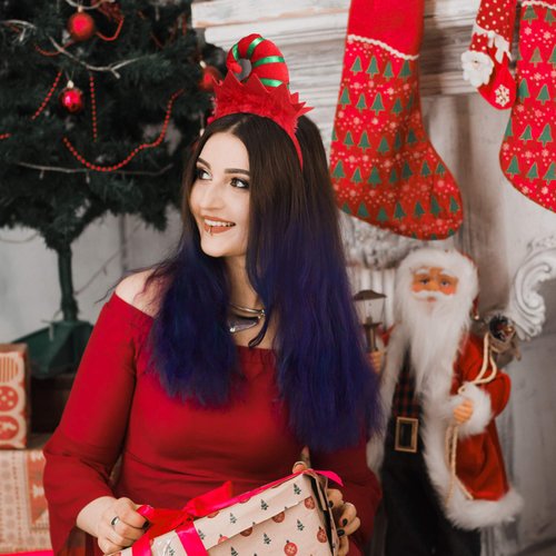 WILLBOND 2 Pieces Christmas Reindeer Antlers Headband Elf Hat Headband Deer Headband for Girls Women Christmas Party Favors (Ox Horn)