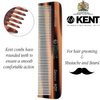 Kent A FOT Handmade Tortoiseshell/Graphite All Fine Tooth Pocket Comb for Men, Hair Comb Straightener for Everyday Grooming Styling Hair, Mustache Beard, Saw Cut and Hand Polished, Made in England