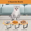 Petmolico Raised Cat Bowls, Elevated Anti Vomiting Cat Feeders Stainless Steel Bowls with Metal Stand for Cats Puppy Set of 3