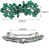 Crystal Hair Barrettes, Rhinestone Flower Leaf Shape Hairpins Hair Clips, Sparkly Austrian Hairgrip Hair Headwear Accessories for Women Girls (Green)