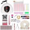 117 PCS Portable Electric Nail Drill Polish File Kit with 72W UV LED Nail Lamp Gel Manicure Dryer Lamp,Acrylic Nails Gel Polishing Shape Tools Supplies Set,Manicure Pedicure Nail Files DIY Decoration