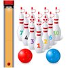 10oz Bowling Pin Shape Cups Set with Lids and Straws Include 10 Bowling Pins Cups 2 Balls 1 Bowling Lane 1-10 Number Sticker Kids Bowling Party Supplies for Girl Boy Birthday Game Favors Decorations