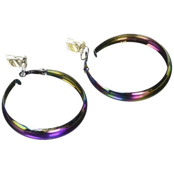 Forum Novelties 63028 Disco Rainbow Hoop Earrings
