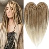 Aguacor Straight Dreadlocks Synthetic Double Ended Dreadlock Extensions 24inches 10 Strands Width 1.2cm Soft Brown to Blonde DE Dreadlock Extensions for Women (10 Strands, 27/613)