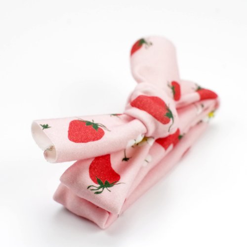 Organic Knotted Adjustable Headbands for Women - Summer Strawberries