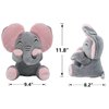 Aidiya Elephant Stuffed Animals Baby Gifts Peluches Ear Interactive Elephant Talking Singing Plush Toys for Girls Boys Gift Adjustable Volume 11.8" Set (Pink)