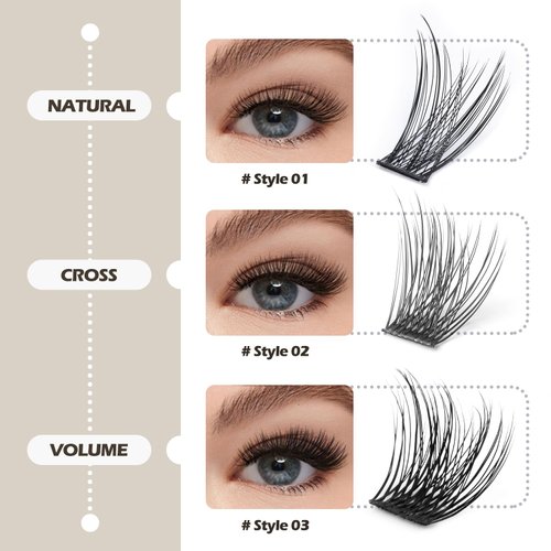 EASITENSION Lash Clusters DIY Eyelash Extension,80 Clusters Lashes 10mm 12mm 14mm 16mm Mix 3D Effect Eyelash,Easy to Apply at Home 12MM CROSS