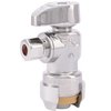 SharkBite 1/2 x 1/4 Inch Compression Angle Stop Valve, Quarter Turn, Push to Connect Brass Plumbing Fitting, PEX Pipe, Copper, CPVC, PE-RT, HDPE, 23336-0000LF