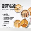 TFIT Multi-Use Pot Concealer - Triple Palette | High-Pigmented, Full Coverage & Crease-Proof | Korean Concealer for Dark Circles, Redness & Blemishes (00 Light, 0.52 Oz)