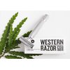 Western Razor Premium Safety Razor, MADE IN USA, with 5 Refill Blades, Chrome
