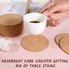 20 Pack Round Cork Coaster, 3.9" Absorbent Cork Coasters Reusable Heat Resistant Round Edge Coffee Coasters for Drink Coffee Table Office Home Table Desk Crafts