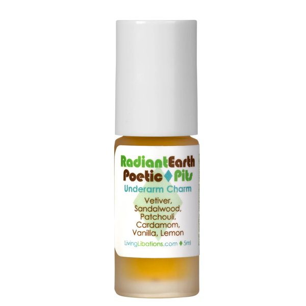 Living Libations - Organic Poetic Pits Roll-On Deodorant | Natural, Wildcrafted, Vegan Clean Beauty (0.17 fl oz | 5 mL) (Radiant Earth)