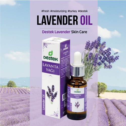 Destek Turkish Lavender Essential Oil for Facial & Skin Care - Pure & Natural Ingredients Relieves & Moisturizes Skin - Great for Face, Body, Hair & Diffuser Scents