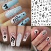 Bilizar 6 Sheets Self-Adhesive Snake Heart Moon Star Nail Art Sticker Decals, Abstract Lady Face Nail Stickers for Women DIY Manicure Decorations, Geometric Triangle Arrow Nail Decals Accessories Tip