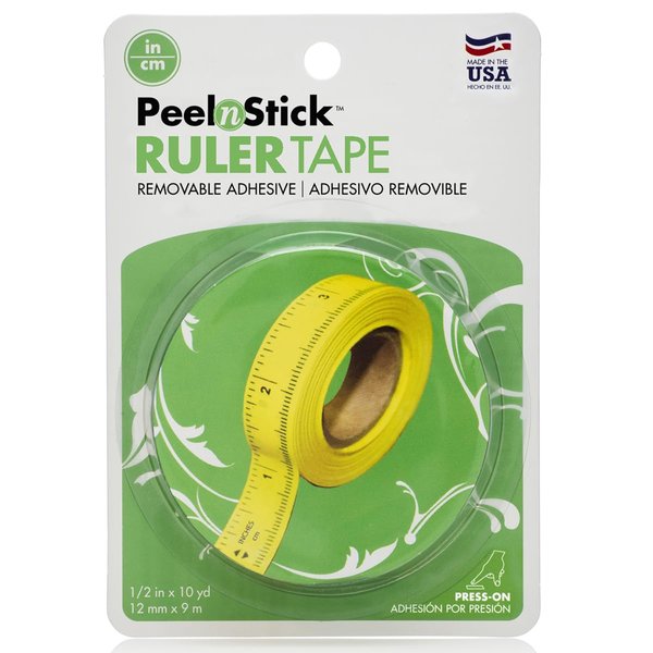 iCraft PeelnStick Removable Ruler Tape, 1/2" x 10 Yards, Green