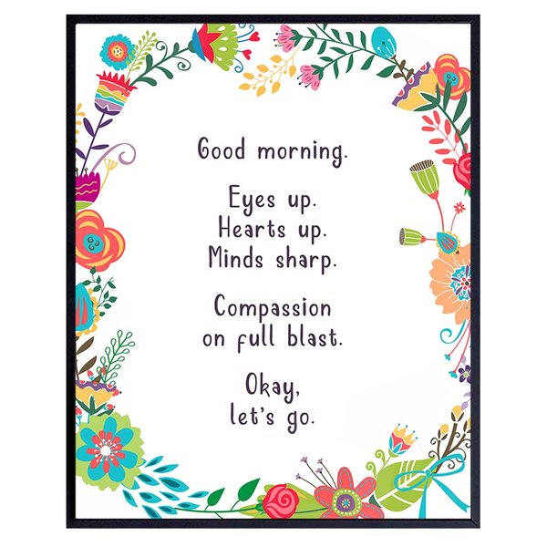 Good Morning Merchandise - Positive Quotes Wall Decor Poster - Motivational Wall Art - Bathroom Decor for Women - Unique Funny Housewarming Gift for Her, Wife - 8x10 Room Decoration