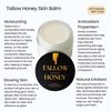 Handmade Tallow Honey Moisturizer | 100% Grass-Fed Tallow + Raw Wild Honey | Whole Body & Face Moisturizer | Whipped & Unscented Balm - 2 oz.