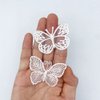 30 PCS Lace Butterfly Applique Embroidery Butterfly Sew Iron On Patch, Organza Patches Butterfly Applique for Wedding Bridal Dress Sewing Craft DIY Clothes Hair Ornaments (White)