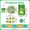 Lcnjscgo 110 PCS Frog Party Favors, Frog Temporary Tattoos Slap Bracelets Keychains Stickers Badges Gift Bags for Frog Birthday Party Decorations Supplies Gifts for Kids Classroom Rewards Baby Shower
