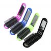 LOUISE MAELYS 4pcs Colorful Portable Folding Hair Brush with Mirror Compact Pocket Hair Comb for Travel Gift Idea