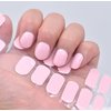 LIFOOST Gloss Gel Nail Strips Solid Pink Fully Cured Nail Polish Stickers Long Lasting Gel Nail Wraps Free Nail Lamp Light Chip Resistant