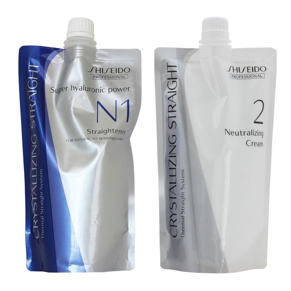 N1+2 Shiseido Professional Crystallizing Hair Straightener Rebonding + Neutralizing Emulsion for Natural to sensitized(old version : fine or tinted hair) 400ml+400ml